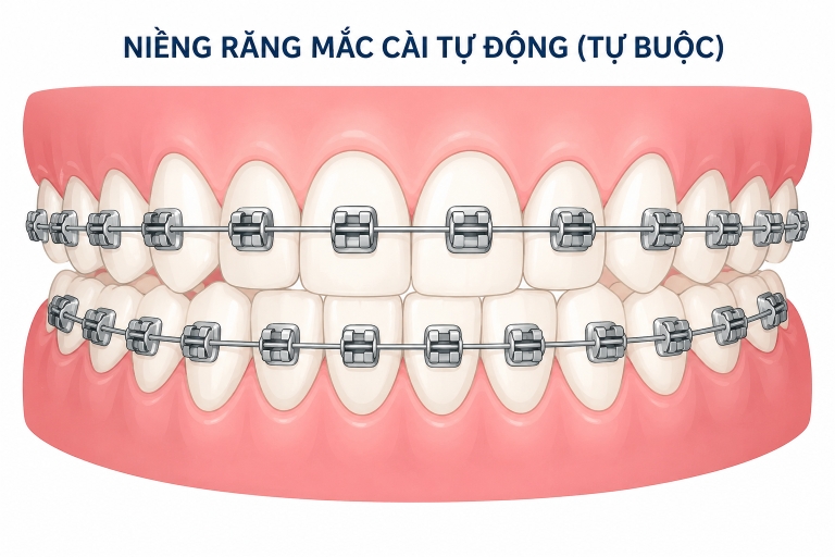 Lựa chọn niềng răng mắc cài kim loại tự buộc