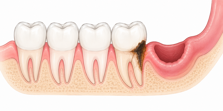 Áp xe răng khôn ảnh hưởng đến răng hàm bên cạnh