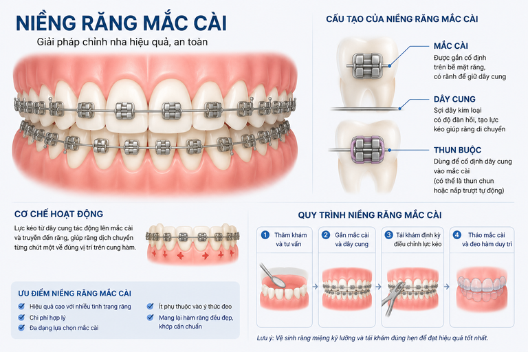 Cấu tạo và chức năng niềng răng mắc cài