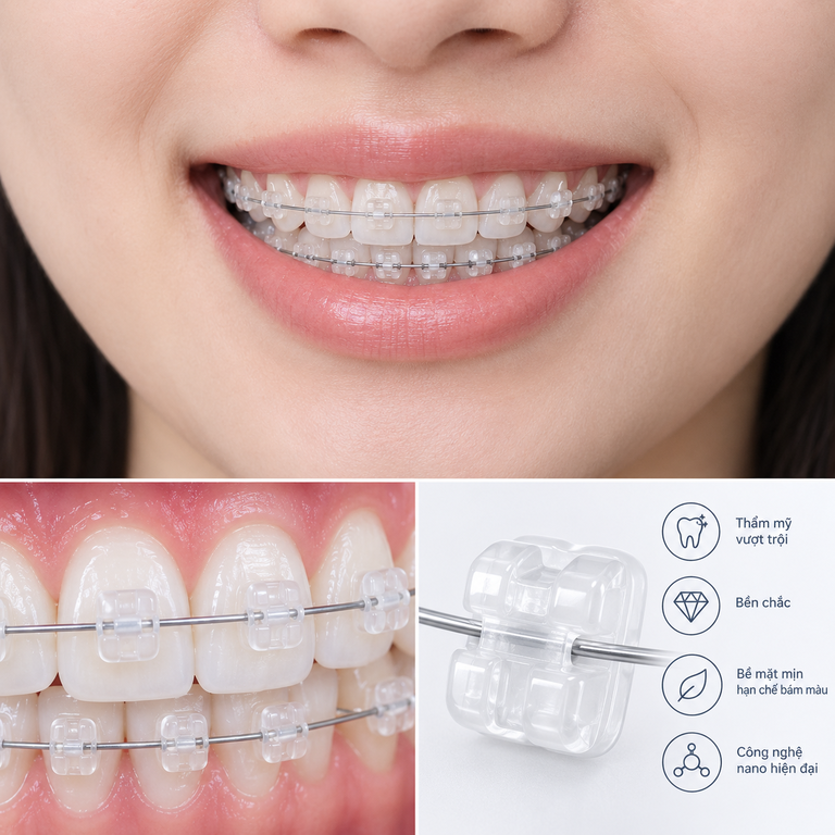 Niềng răng mắc cài sứ nano