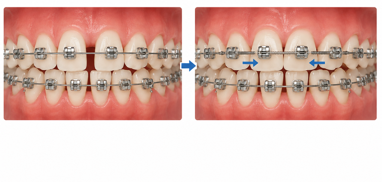 Đóng khoảng răng khi niềng răng